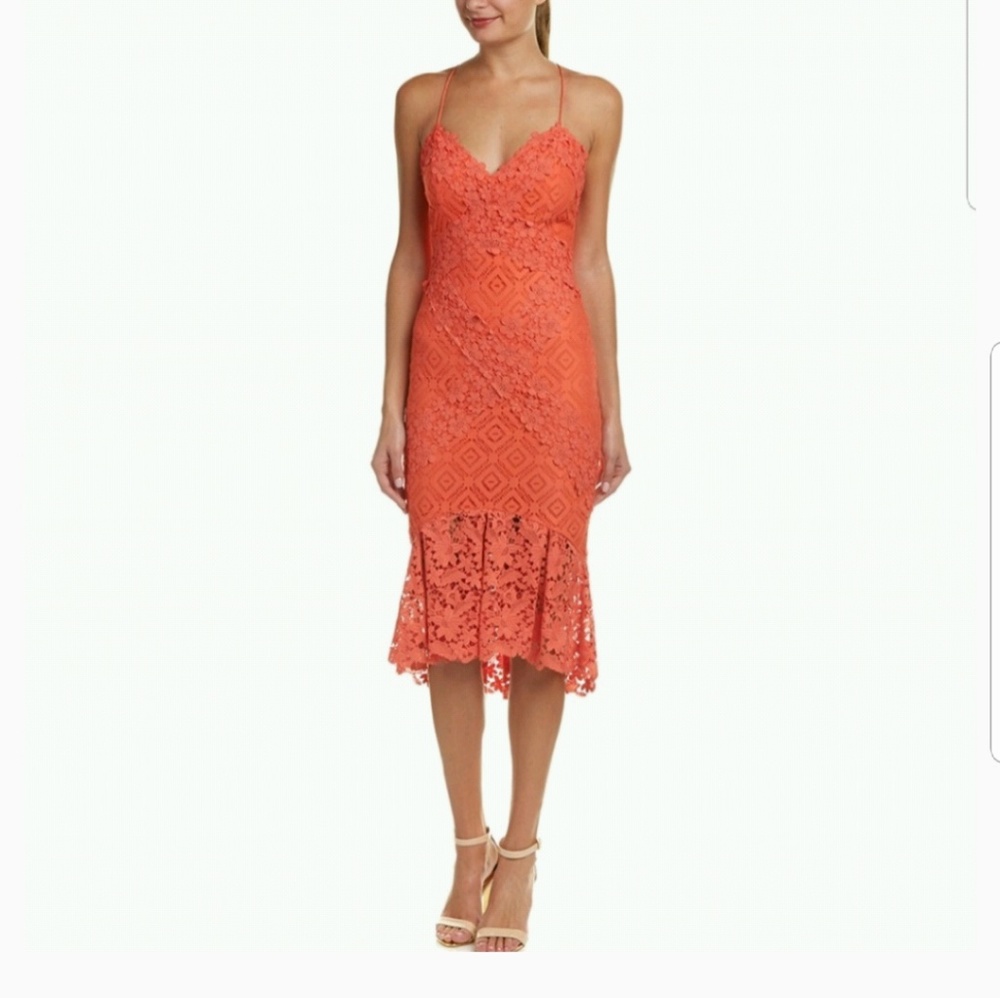 Nicole Miller Artelier coral cocktail dress Rack:1